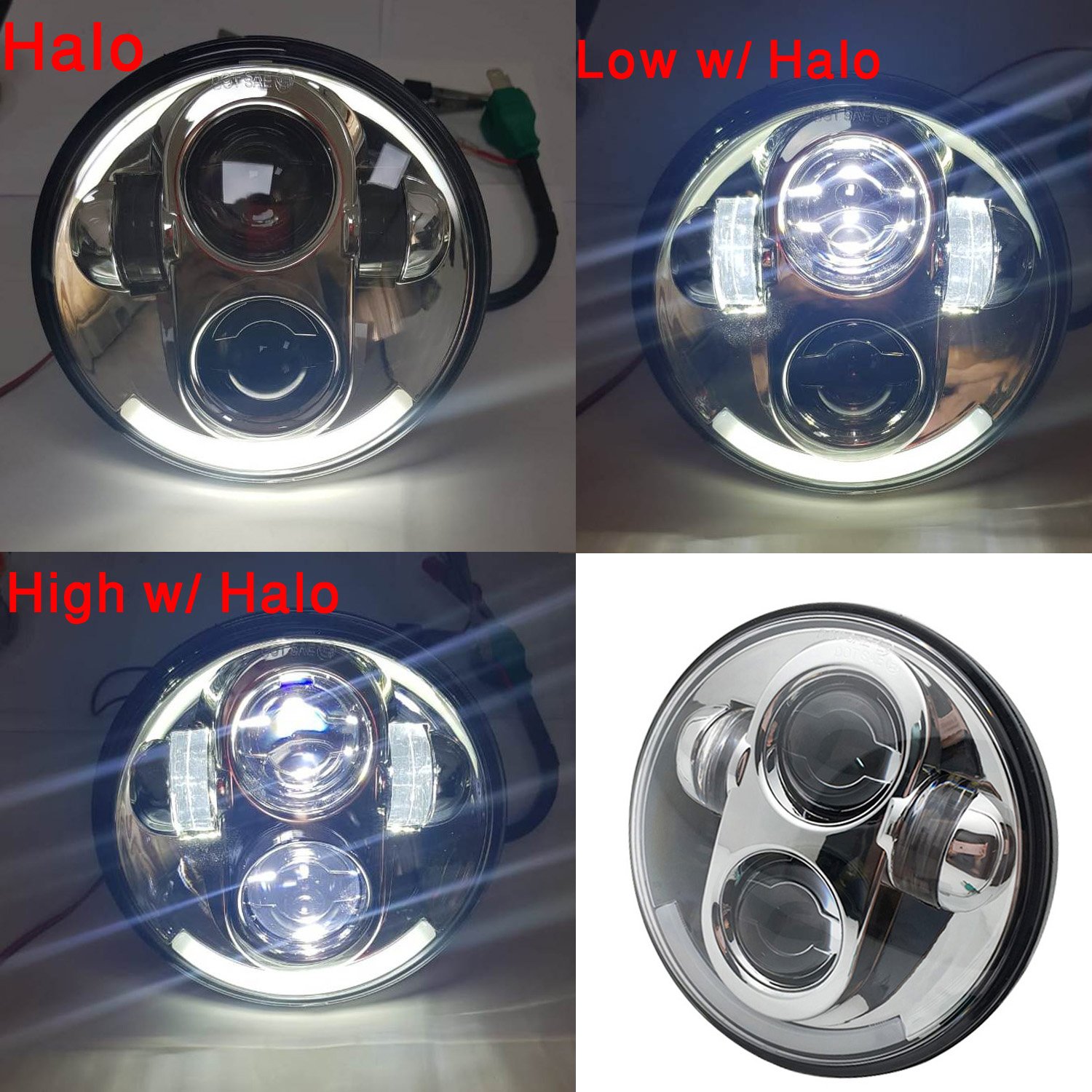 5.75 LED Headlight w/ Half Halo Ring DRL fits Harley Sportster