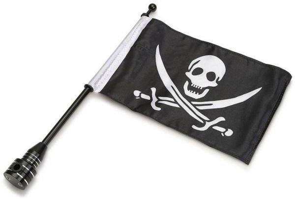 Skull Flag Pole Black - SMA Motorcycle Accessories