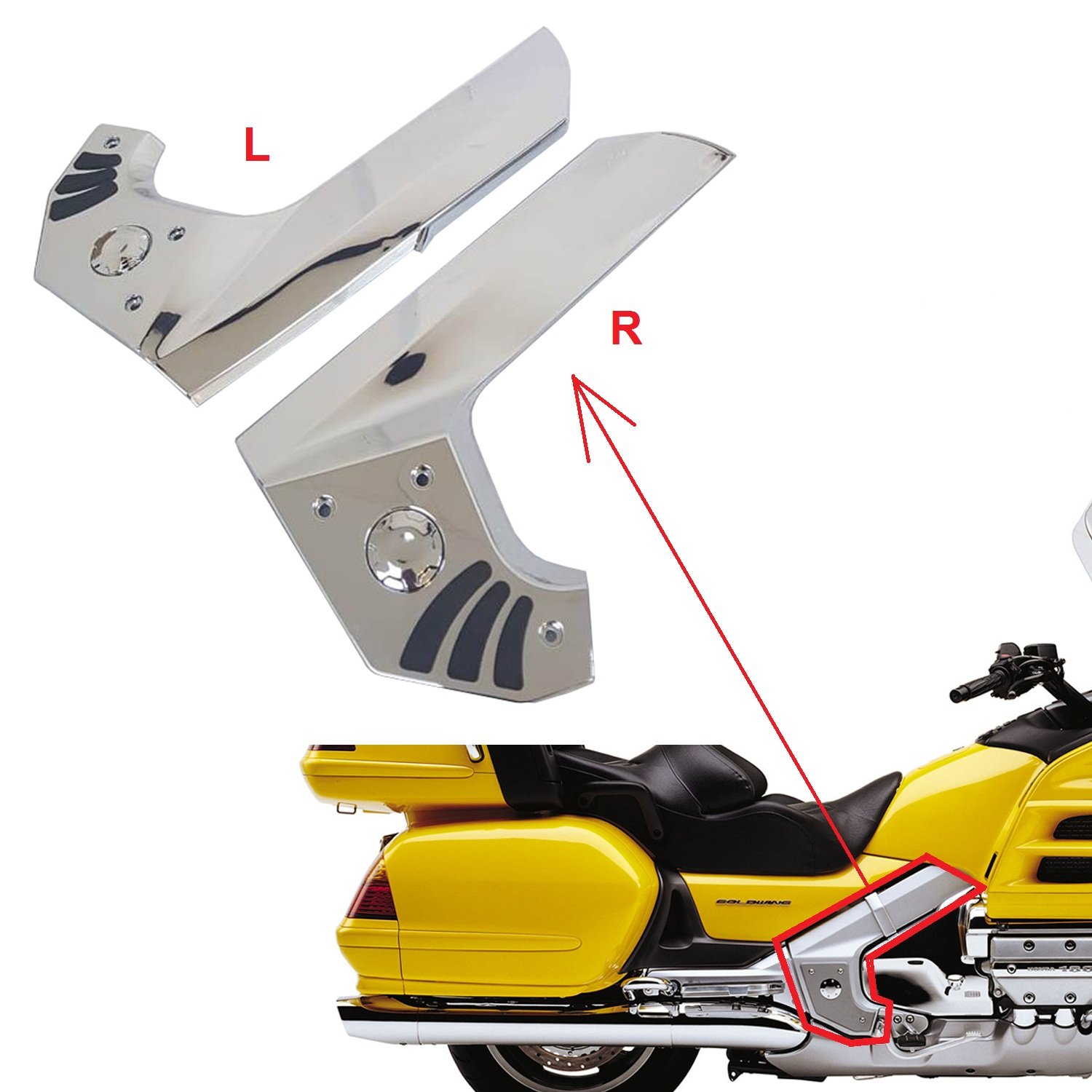 01-17 Gold Wing Fairing Frame Cover Set For GL1800 Honda - SMA